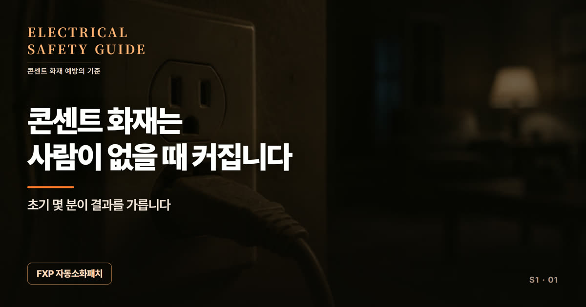 콘센트 화재는 왜 사람이 없을 때 커지나