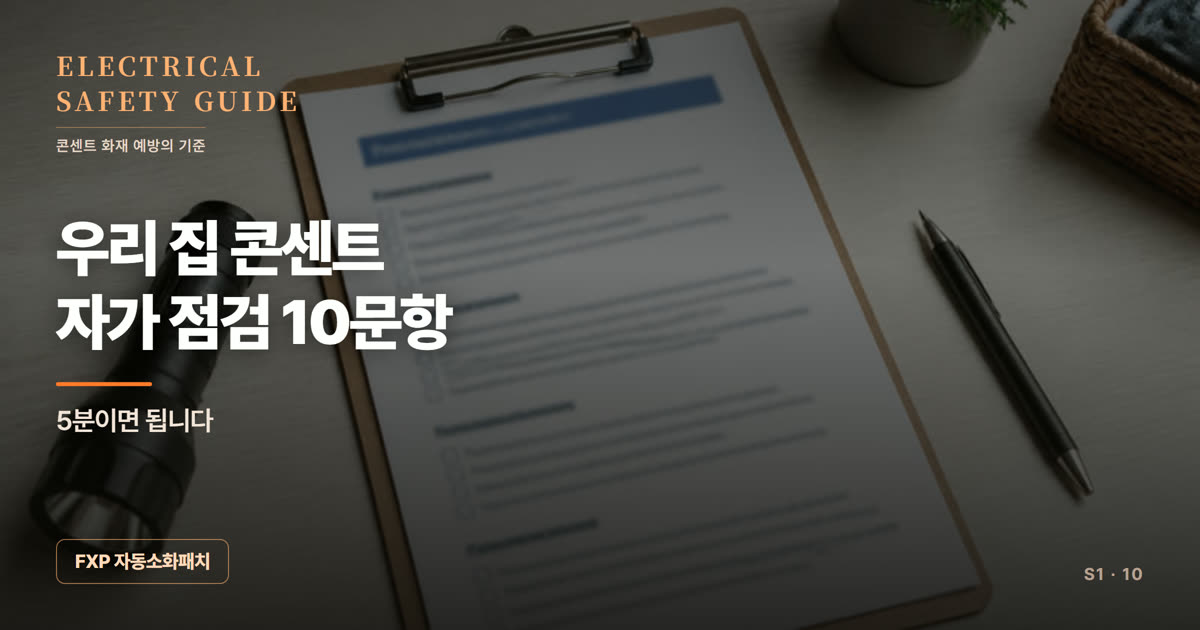 우리 집 콘센트 위험도 자가 점검 10문항