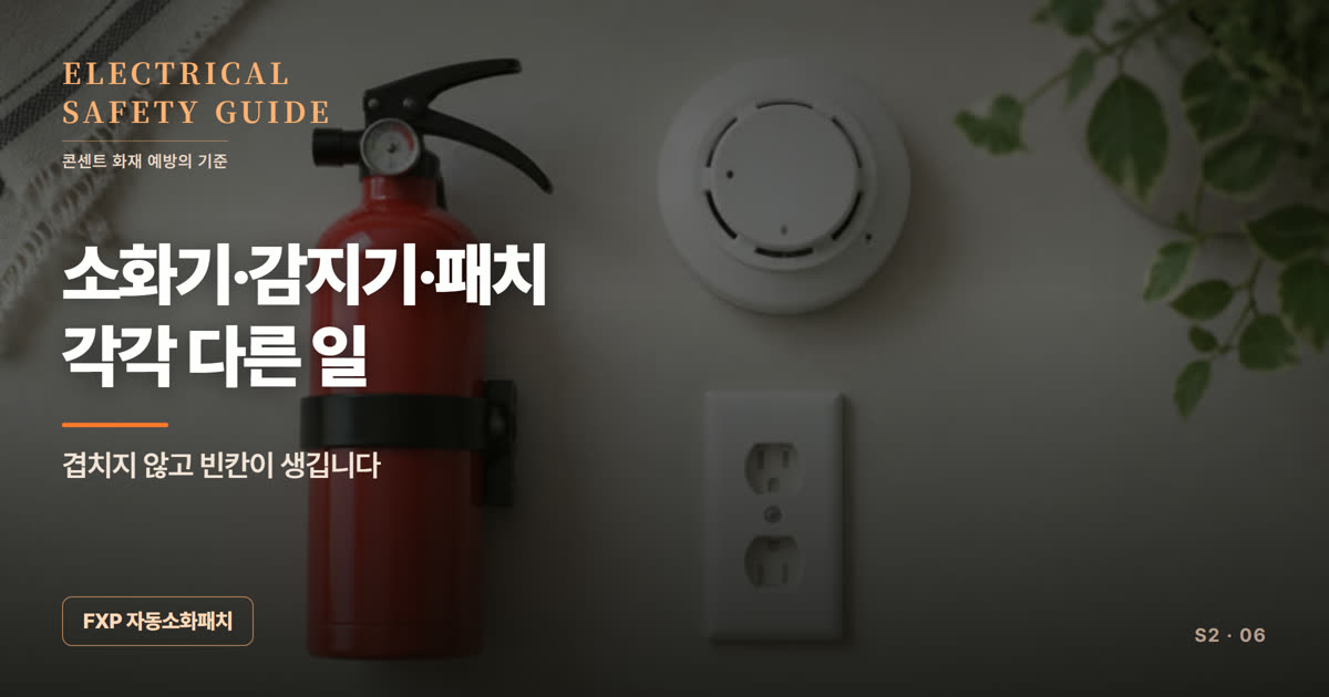 소화기·감지기·소화패치는 각각 다른 일을 합니다