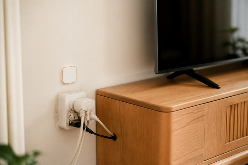 TV 뒤 콘센트